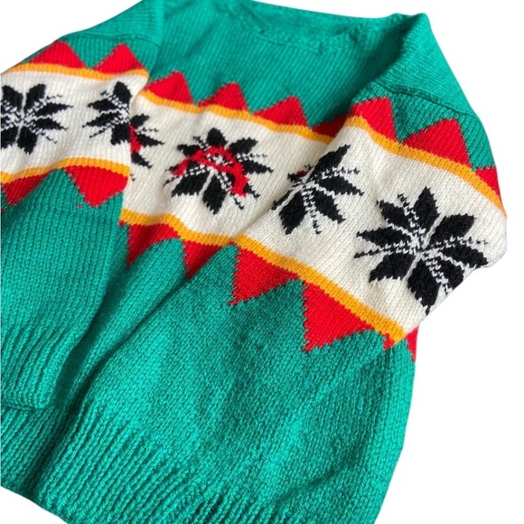 Handmade Wool Fair Isle Sweater Men’s L/XL Vintage Knit Jumper DAN Embroidered - Picture 3 of 7